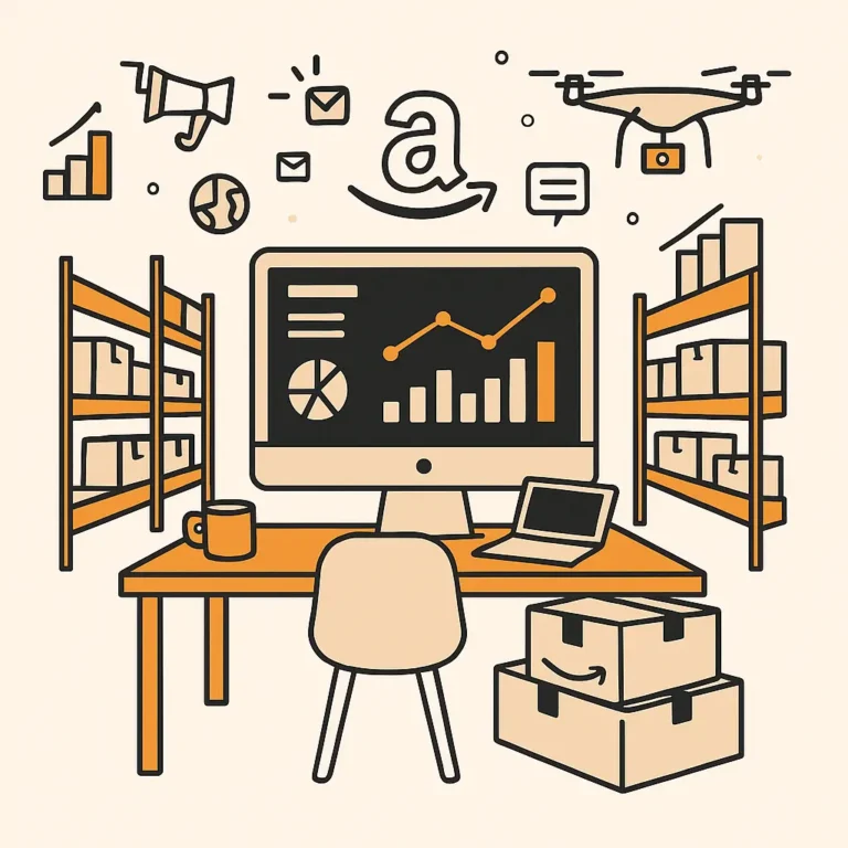 Amazon dropshipping modelini betimleyen illüstrasyon
